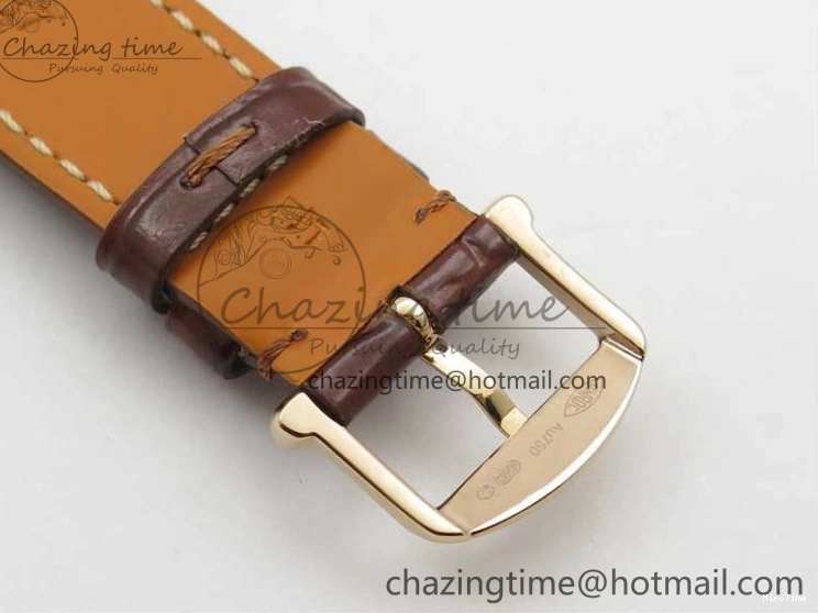 MIROTIME 0313 Portofino 37mm RG V7F 1:1 Best Edition Gray Dial on Deep Brown Leather Strap A SunProtective 7090